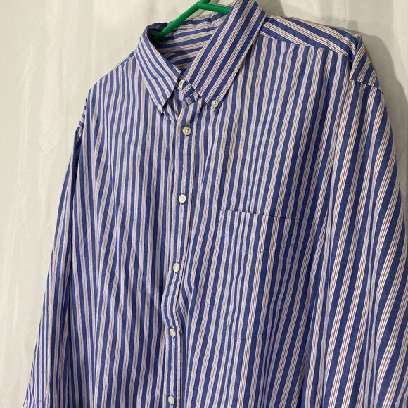 Cherokee Mens Shirt Size XXL Long Sleeve Stripe Button Down Blue White Casual - Picture 4 of 8